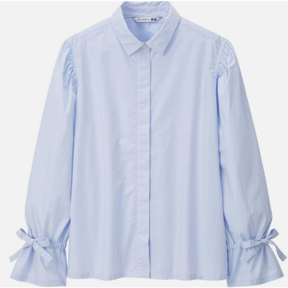 uniqlo x JW ANDERSON light blue oxford boxy cropped shirt